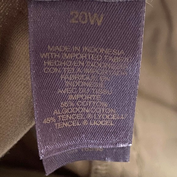 Liz Claiborne Capris 20W Olive Green Sloane Cargo Drawstring Waist Legs Lyocell - Picture 6 of 13